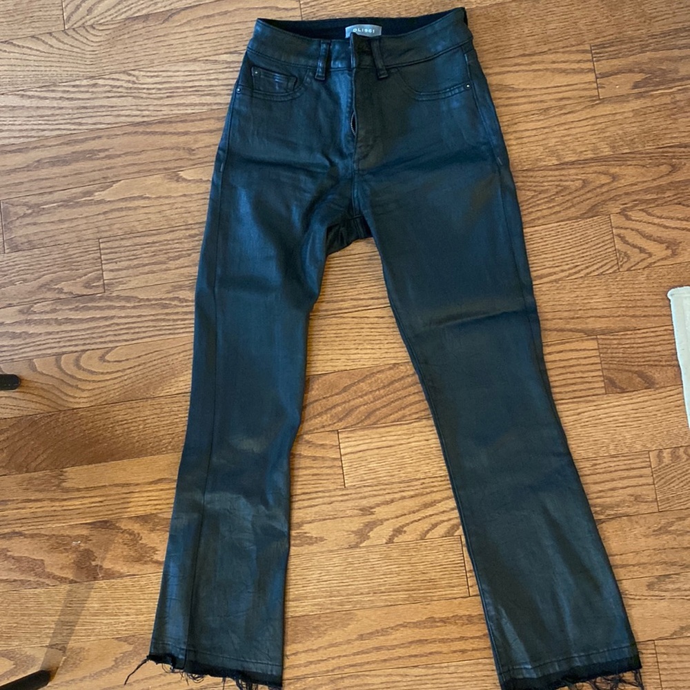 DL1961 Bridget Black Coated High Rise Jeans